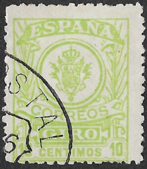 Spain. 1911. Giro Postal. 10 CÉNTIMOS LIGHT GREEN. EDIFIL Giro Postal 2 Cancelled. S256