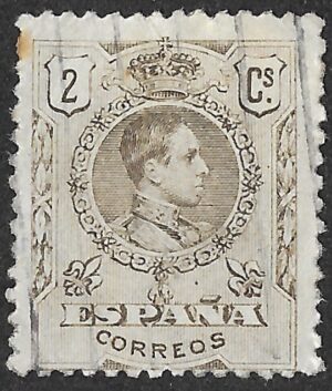 Spain. 1920. Alfonso XIII. 2 CÉNTIMOS BROWN. EDIFIL 289. Cancelled. S262