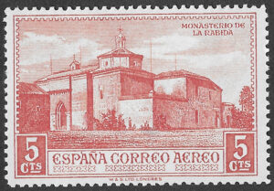 S312 – Spain 1930 – Descubrimiento de América — Correo Aéreo para Europa – Monasterio de La Rábida – 5 Céntimos – Edifil 548 – MH