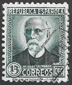 S379 – Spain 1931 – Nicolás Salmerón – 15 céntimos – Edifil 657 – Cancelled
