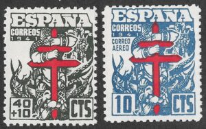 S460 – Spain 1941 – Pro Tuberculosos – Edifil 950–951 – Pair MNH