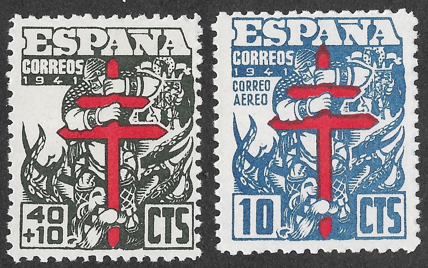 S460 – Spain 1941 – Pro Tuberculosos – Edifil 950–951 – Pair MNH