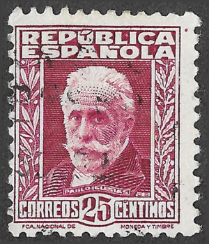 S380 – Spain 1931 – Pablo Iglesias Posse – 25 céntimos – Edifil 658 – Cancelled