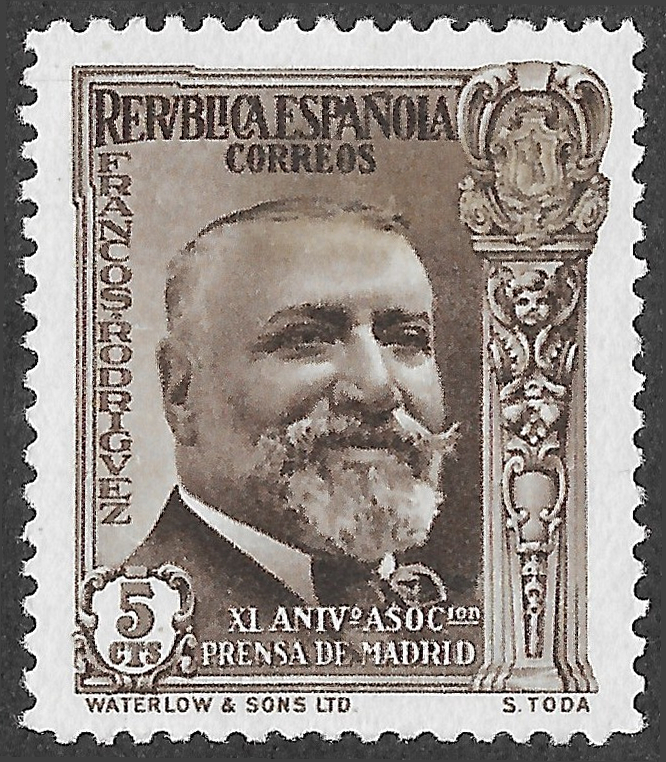 S410 – Spain 1936 – José Francos Rodríguez – 5 céntimos – Edifil 697 – MH