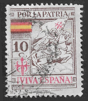 S429 – Spain 1936–1937 – La Coruña – Por la Patria / ¡Viva España! – 10 Céntimos – Used – Edifil AFINET subtype pending