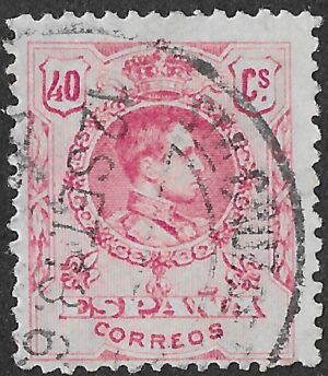 Spain. 1909. King Alfonso XIII. 40 CÉNTIMOS PINK. EDIFIL 276 Cancelled. S252