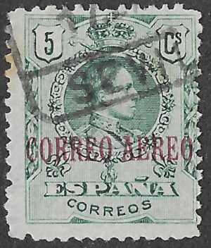 Spain. 1920. 5 CÉNTIMOS GREEN CORREO AÉREO. EDIFIL 292. Cancelled. S267