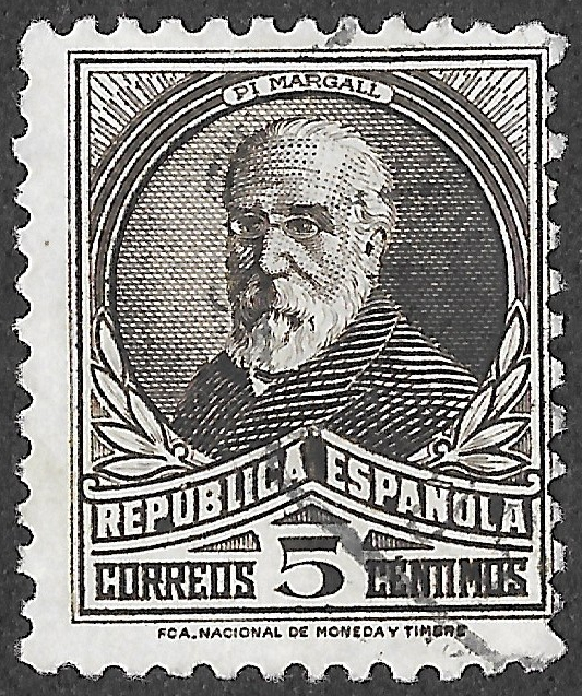 S381 – Spain 1932 – Francisco Pi y Margall – 5 céntimos – Edifil 663 – Cancelled