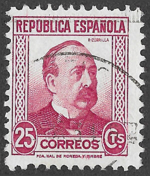 S393 – Spain 1933 – Personajes, 1933–1935 – 25 céntimos Carmine – Edifil 685 – Used