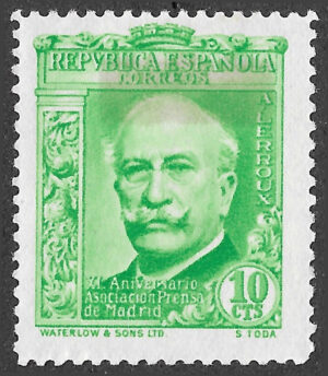 S411 – Spain 1936 – Alejandro Lerroux – 10 céntimos – Edifil 698 – MH