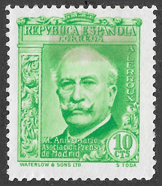 S411 – Spain 1936 – Alejandro Lerroux – 10 céntimos – Edifil 698 – MH